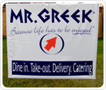Mr Greek Lawn Sign