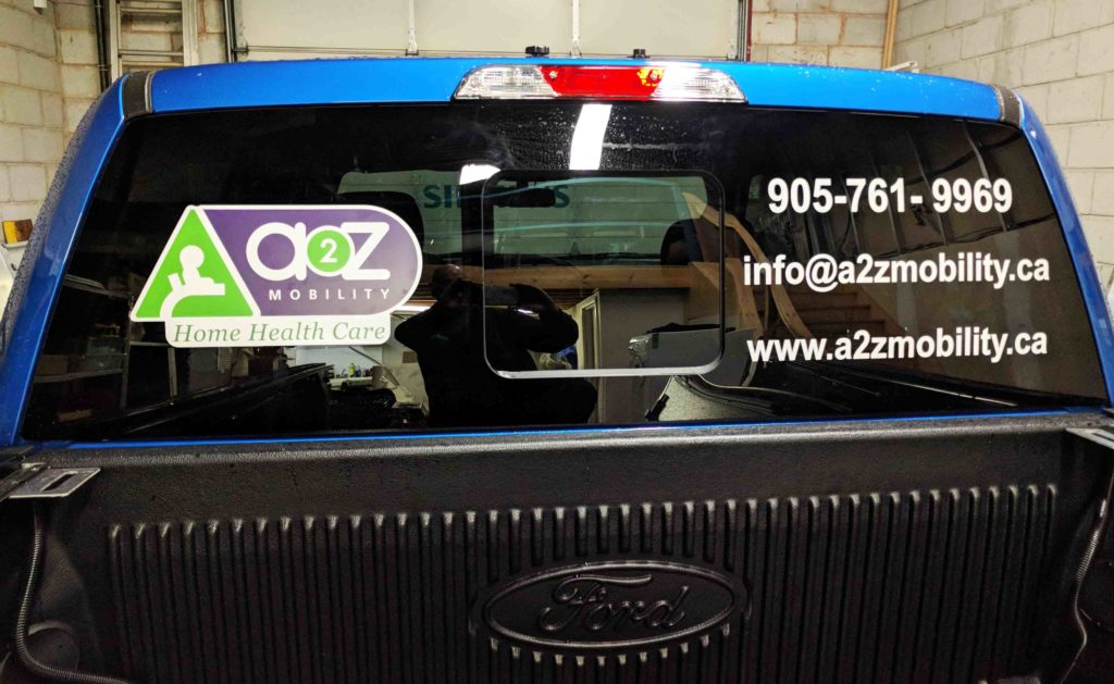 vehicle graphics for rear window