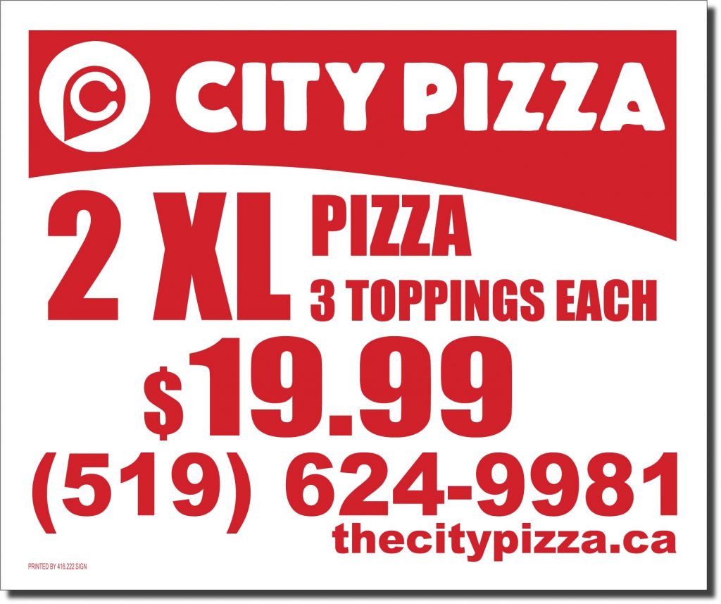 City Pizza 24x20 lawn bag signs