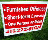 Office lease lawn sign