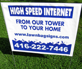 Internet provider lawn sign