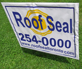Roofing lawn sign