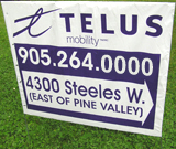Telus mobile phone Lawn Sign