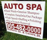 Auto Spa Car Wash Lawn Sign