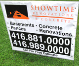 Basement Concrete Fence Renovation Lawn Sign