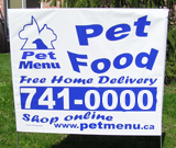 Pet Food Lawn Sign