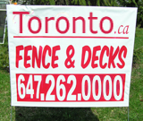 Fences & Decks Lawn Sign