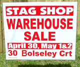 Warehouse Sale Lawn Sign