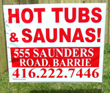 Hot tubs Lawn Sign