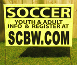 Soccer Yellow and Black Lawn Sign