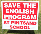 Save the English Program Red Yard Sign