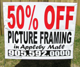 Picture Framing Sale Bag Sign