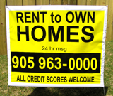 Rent to Own homes Lawn Signs