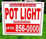 Pot Light Installation Bag Signs