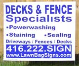 Decks & Fences Specialists Yard Signs