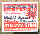 Vacuum Sale Lawn Signs