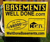 Well Done Basements Lawn Sign